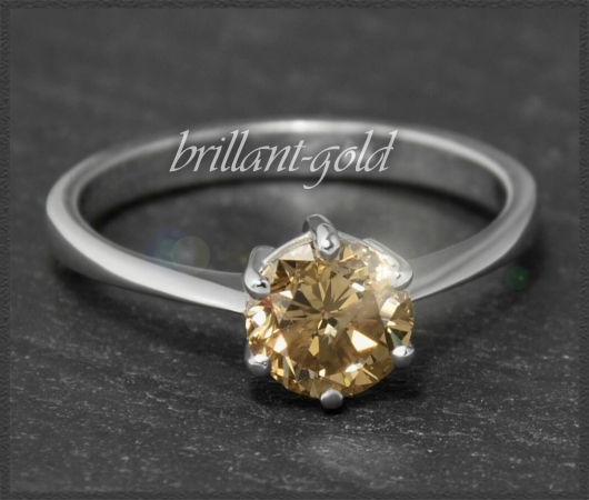 Brillant Solitär Ring, 1,18ct Diamant, 585 Weißgold